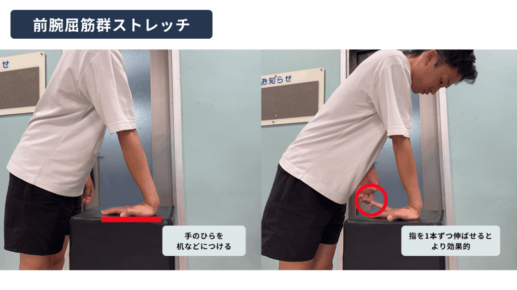 前腕屈筋群ストレッチ